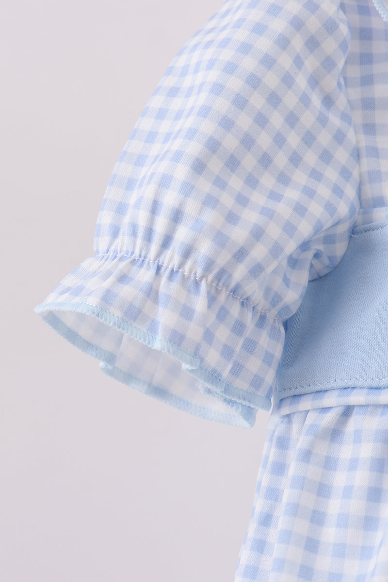 Blue nativity embroidery bubble