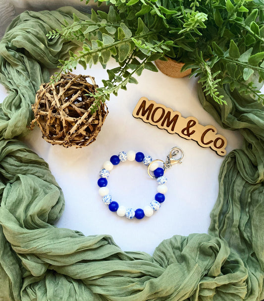 Love of Blue Bead Wristlet