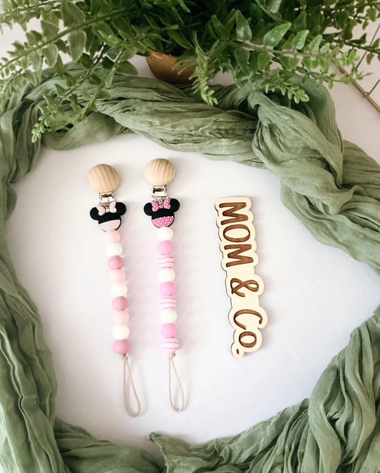 Girl Mouse Pacifier Clip