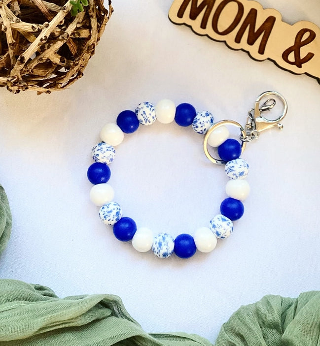 Love of Blue Bead Wristlet