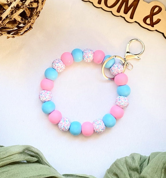 Remembrance Pink Ribbon Bead Wristlet