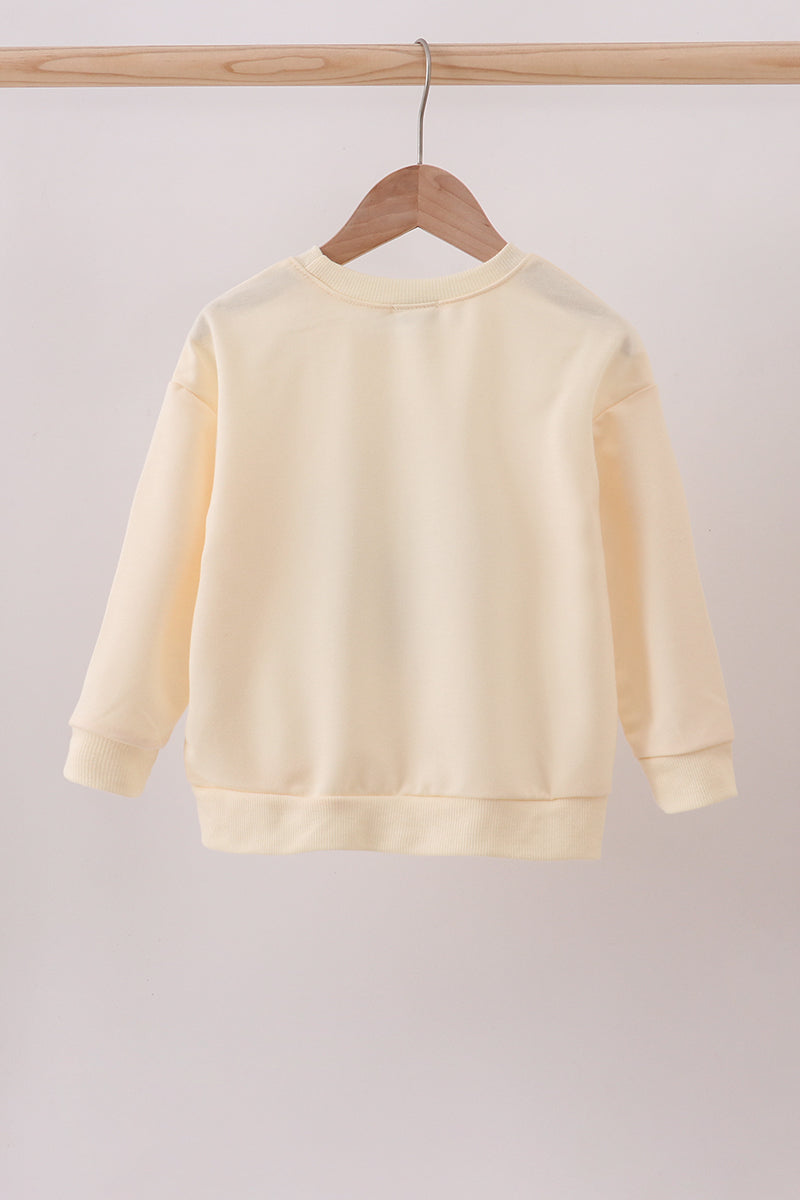 Beige reindeer sequin mom&me sweatshirt