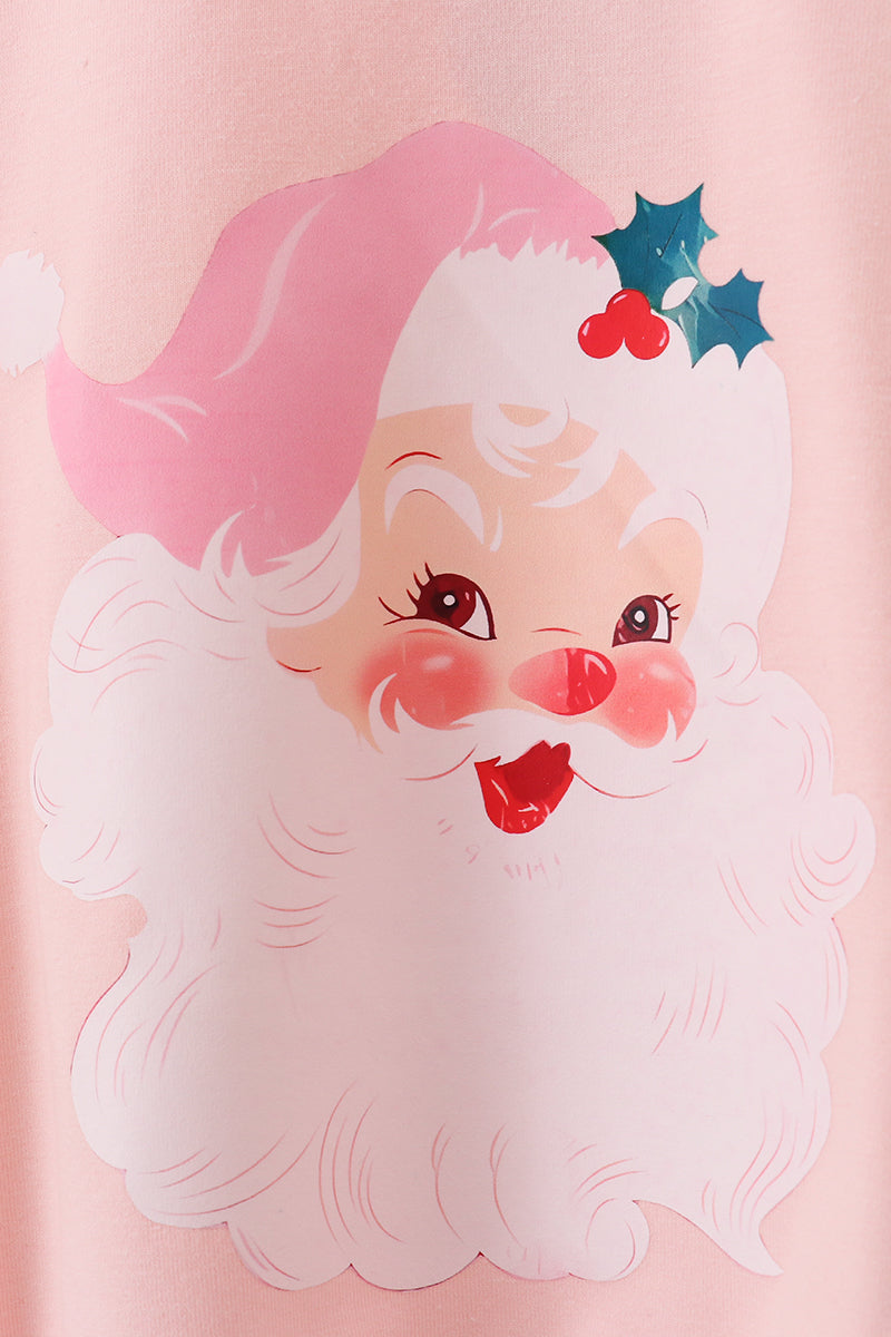 Pink santa claus print top