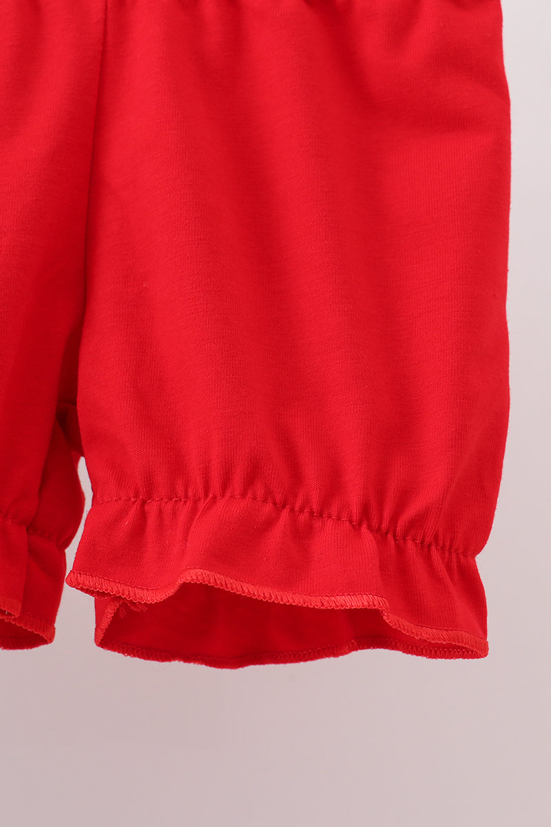 Blue christmas character print bloomer set