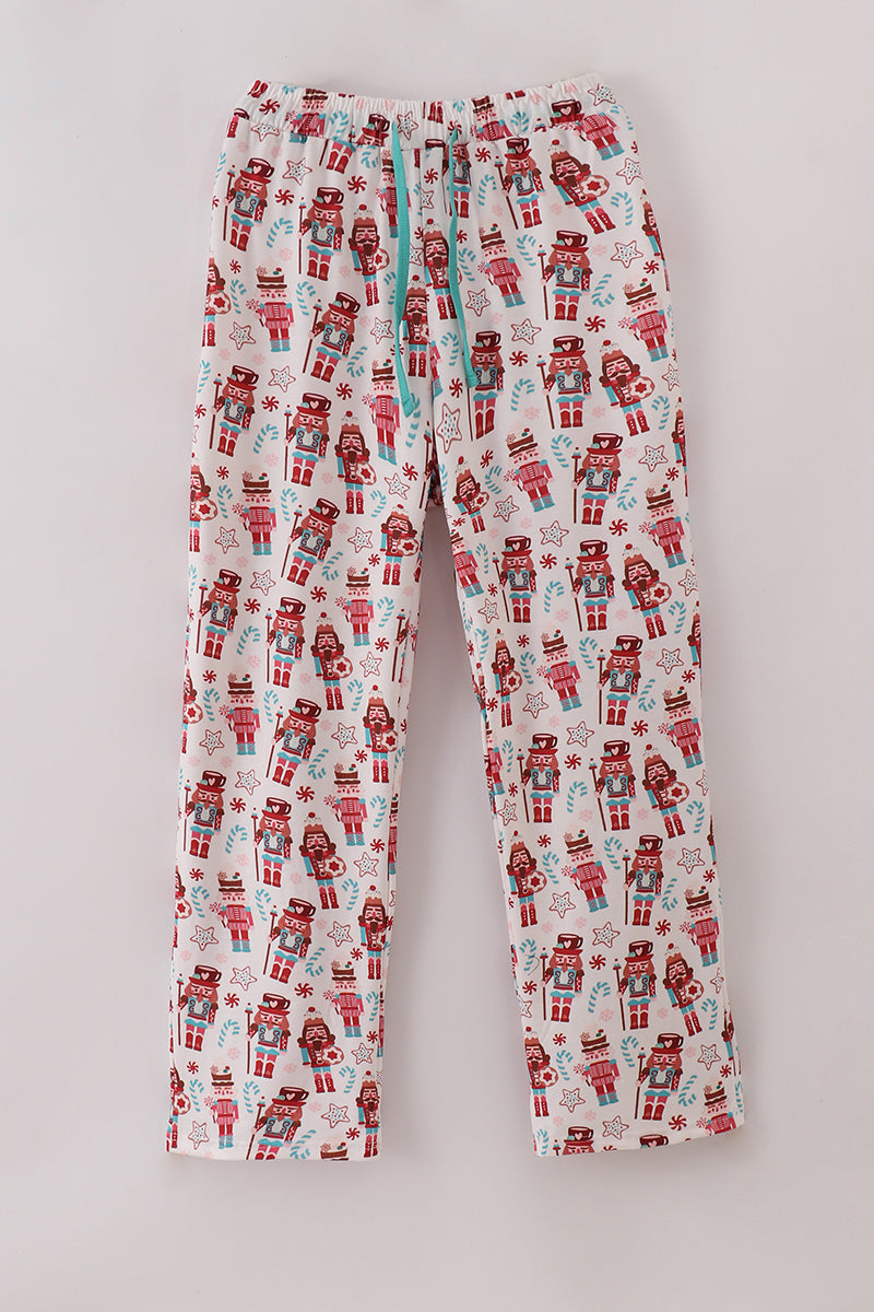 Christmas nutcracker print dad pajamas pants