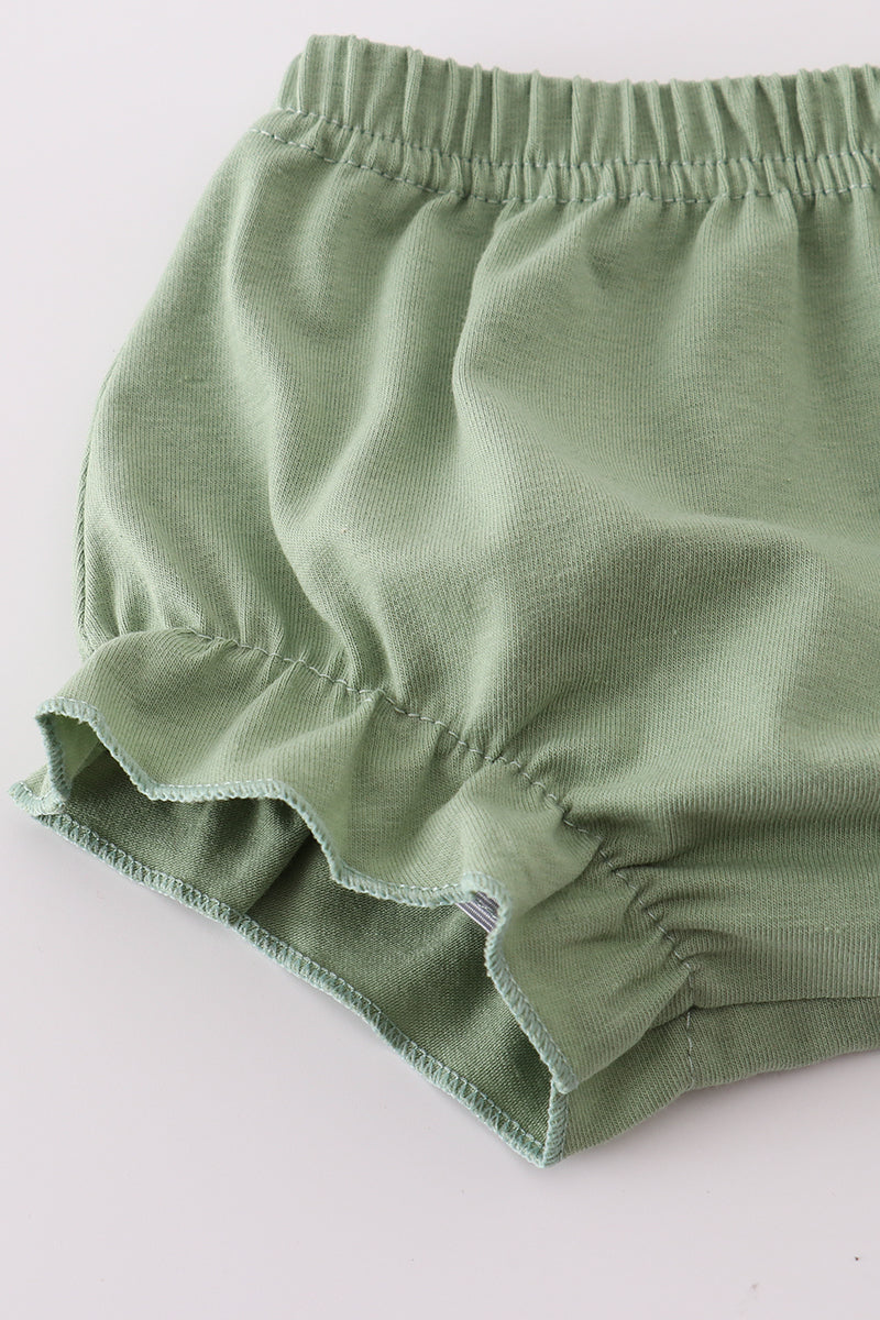 Sage ruffle bloomer set