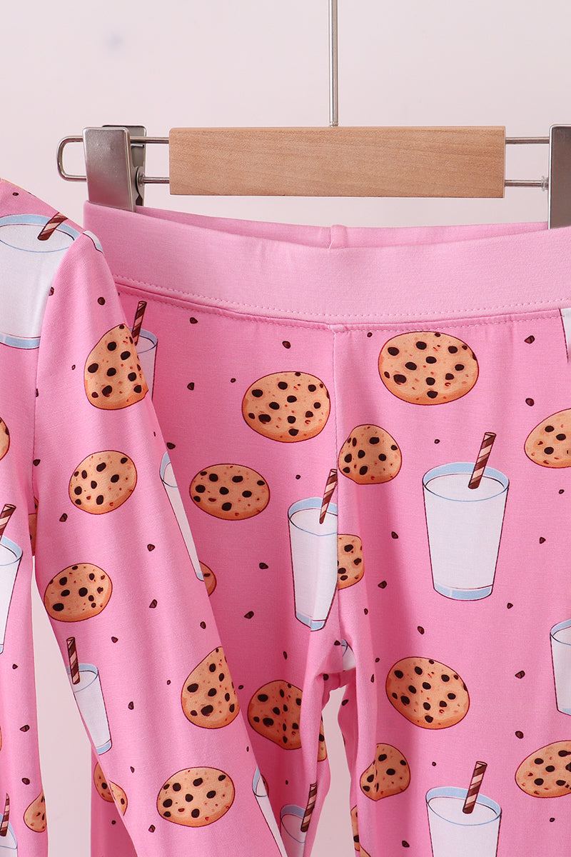 Pink milk cookie bamboo pajamas set