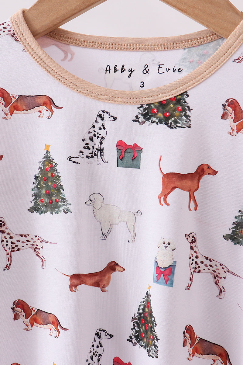 Christmas tree animal bamboo pajamas pants set