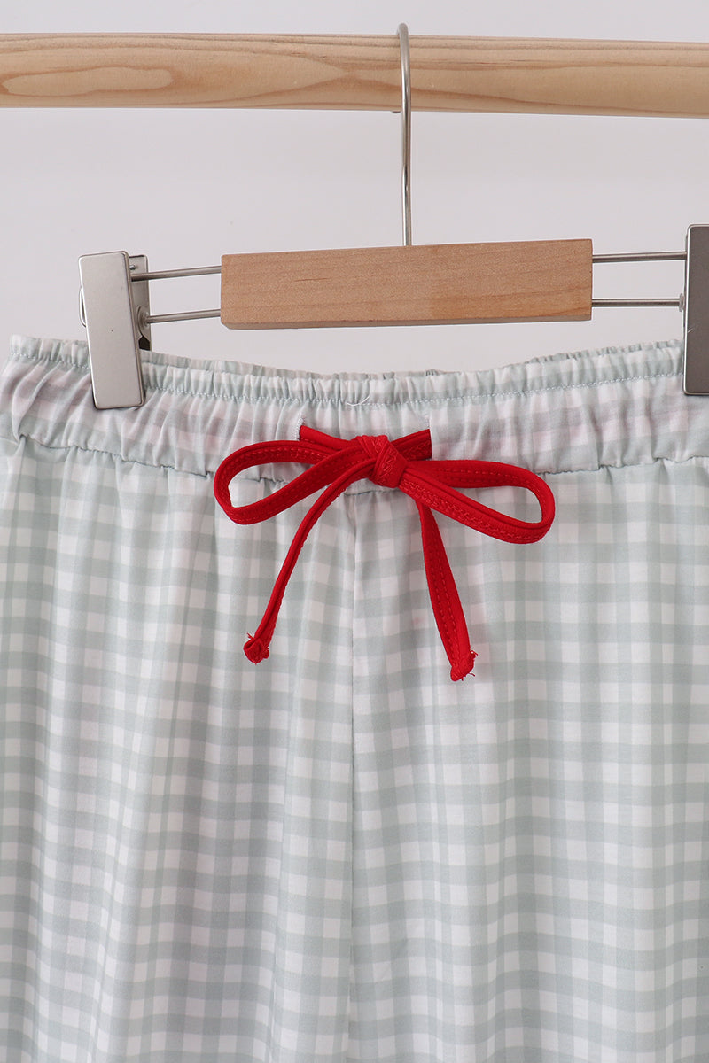 Sage gingham mom pajama pants