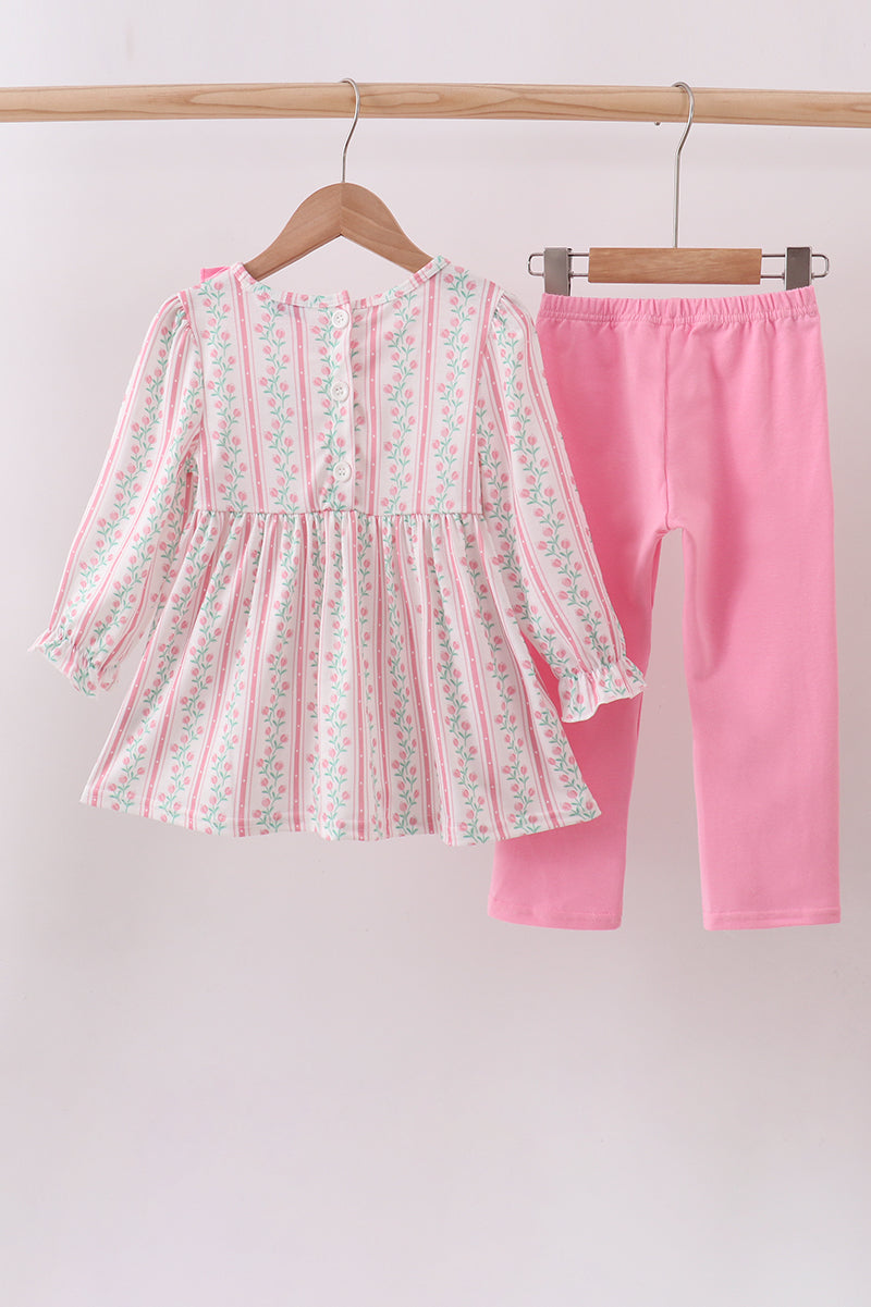 Floral tulip ruffle pants set