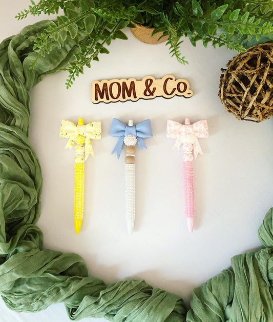 Bow Top Diamond Pens