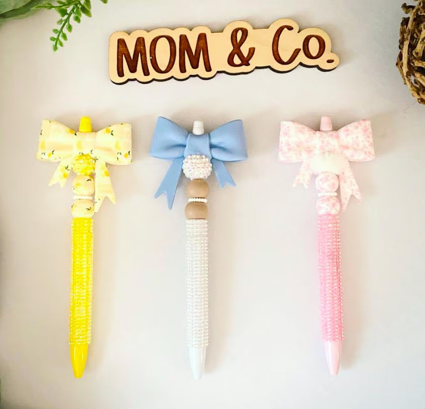 Bow Top Diamond Pens
