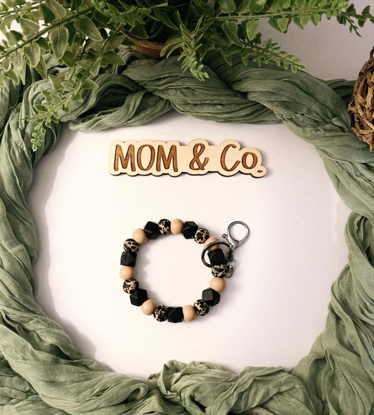 Brown Cow Silicone Bead Wristlet