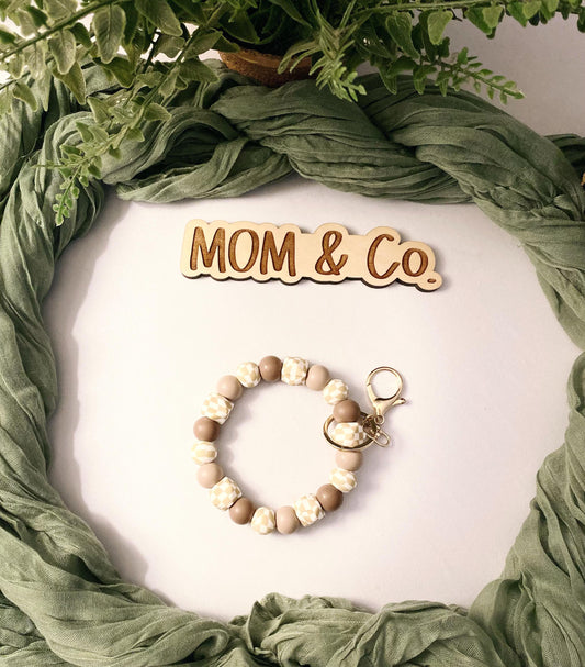 Checkered Silicone Bead Wristlet