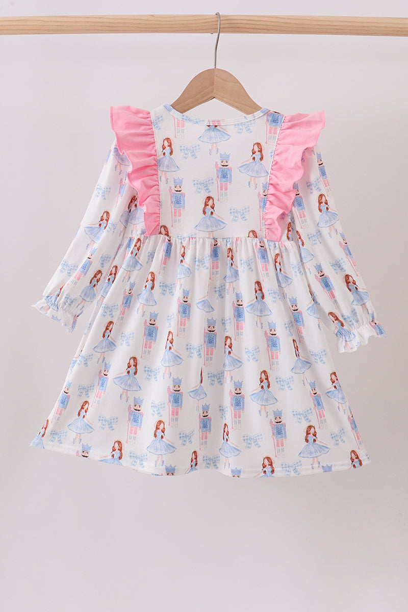Pink bow nutcracker ruffle dress