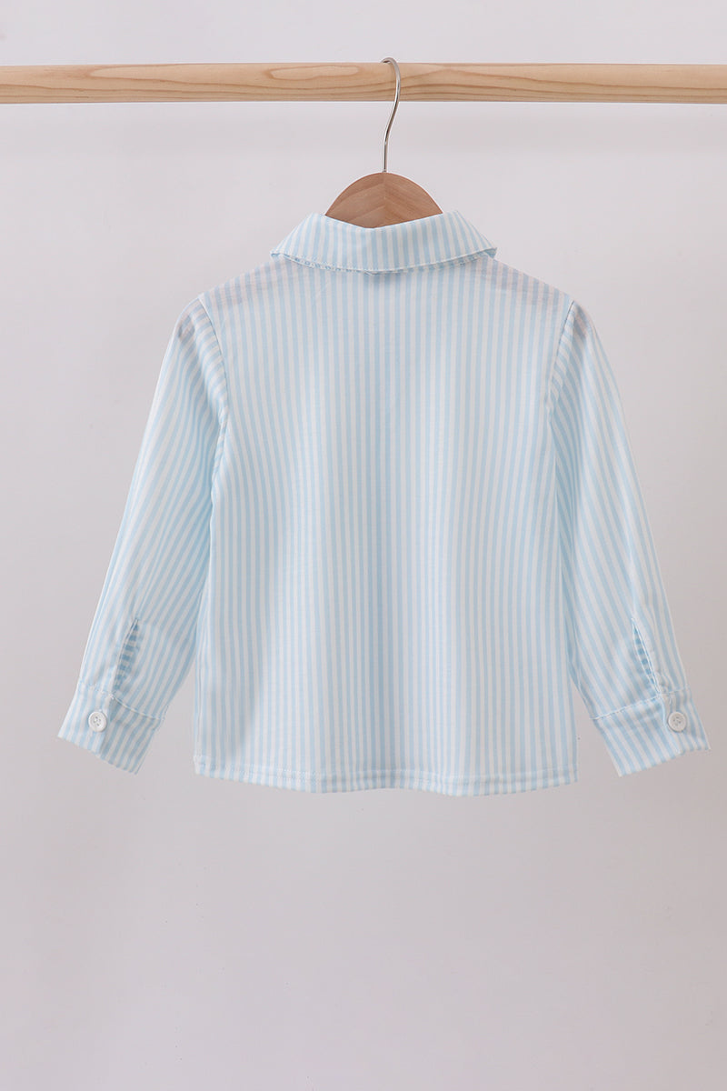 Christmas tree embroidery button down shirt