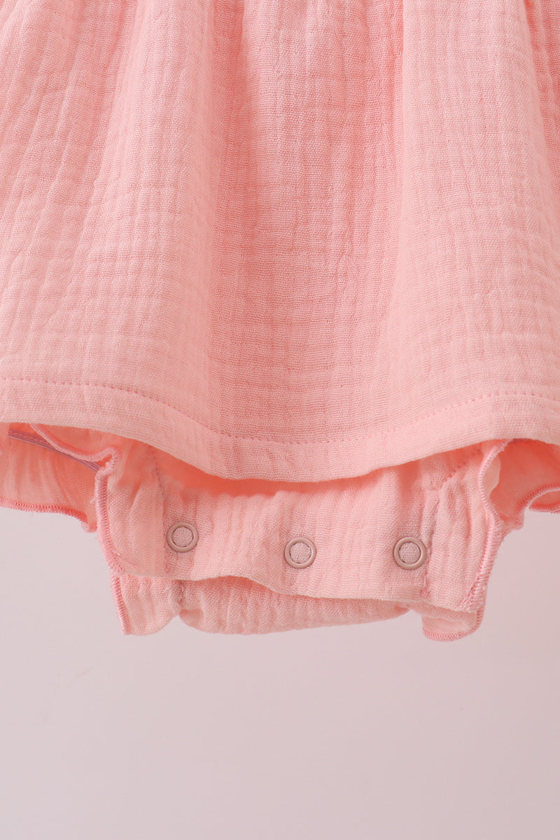 Premium pink ruffle muslin bubble