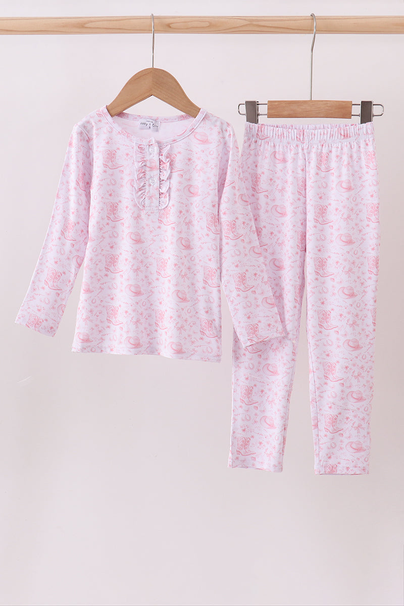 Premium pink boots bamboo pants set