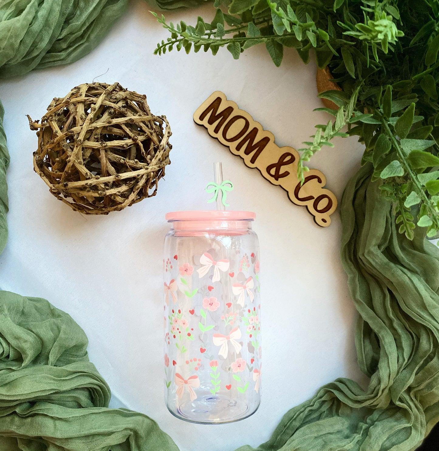 Flowers and Bows Acrylic Cup