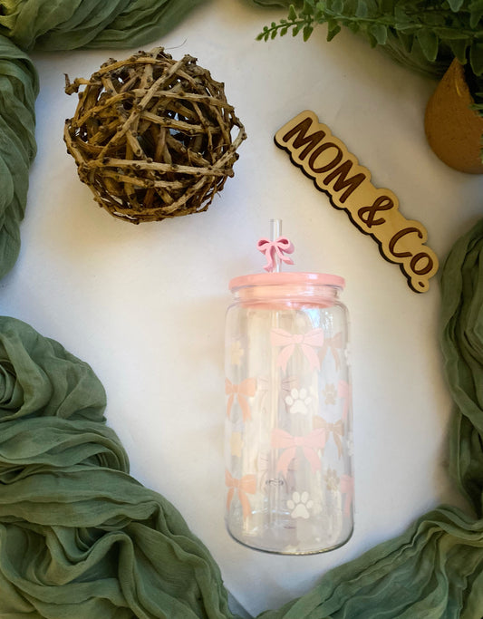 Bows and Paws Plastic Acrylic Cup