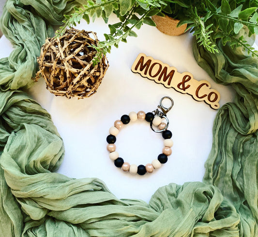 Neutral Shimmer Bead Wristlet