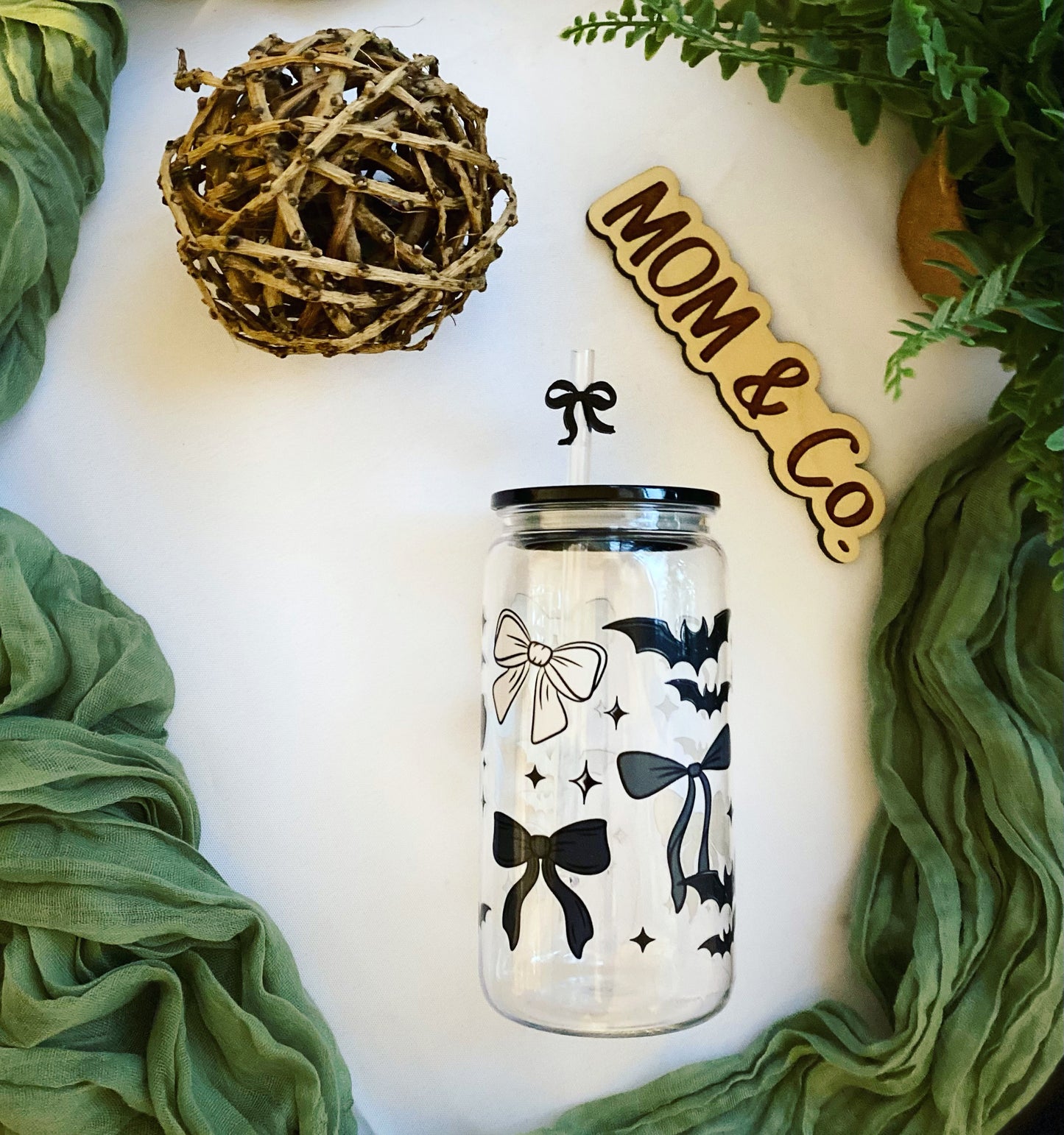 Bows and Bats  Plastic Acrylic Cup