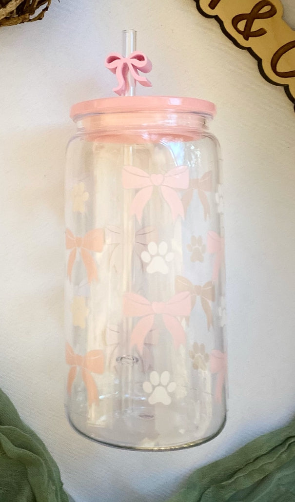 Bows and Paws Plastic Acrylic Cup