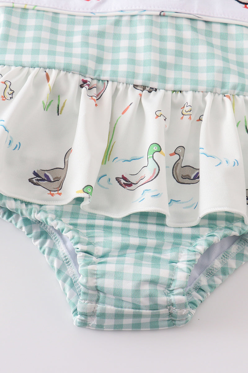 Sage duck girl swimsuit