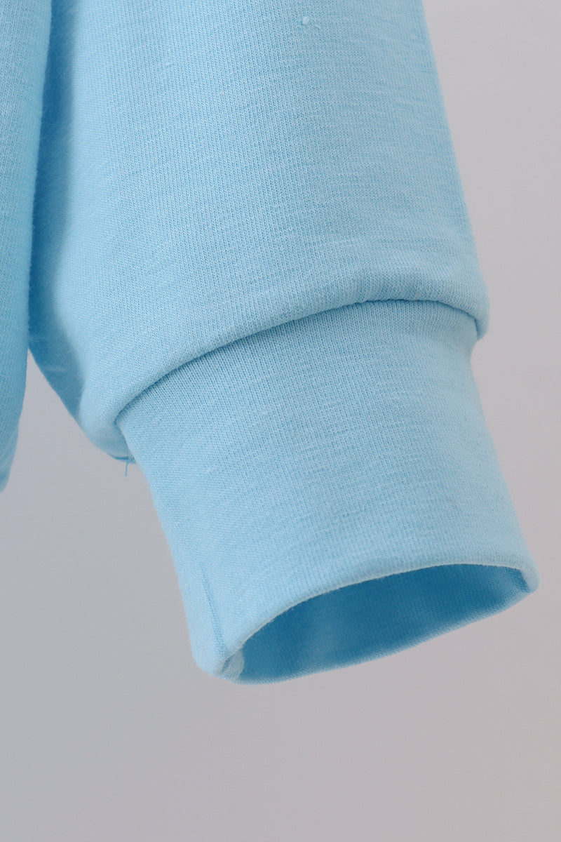 Blue santa claus print top