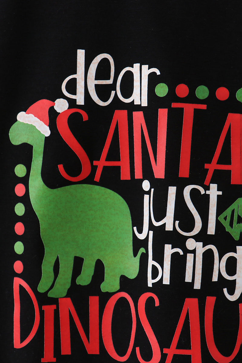 Black dinosaur print top