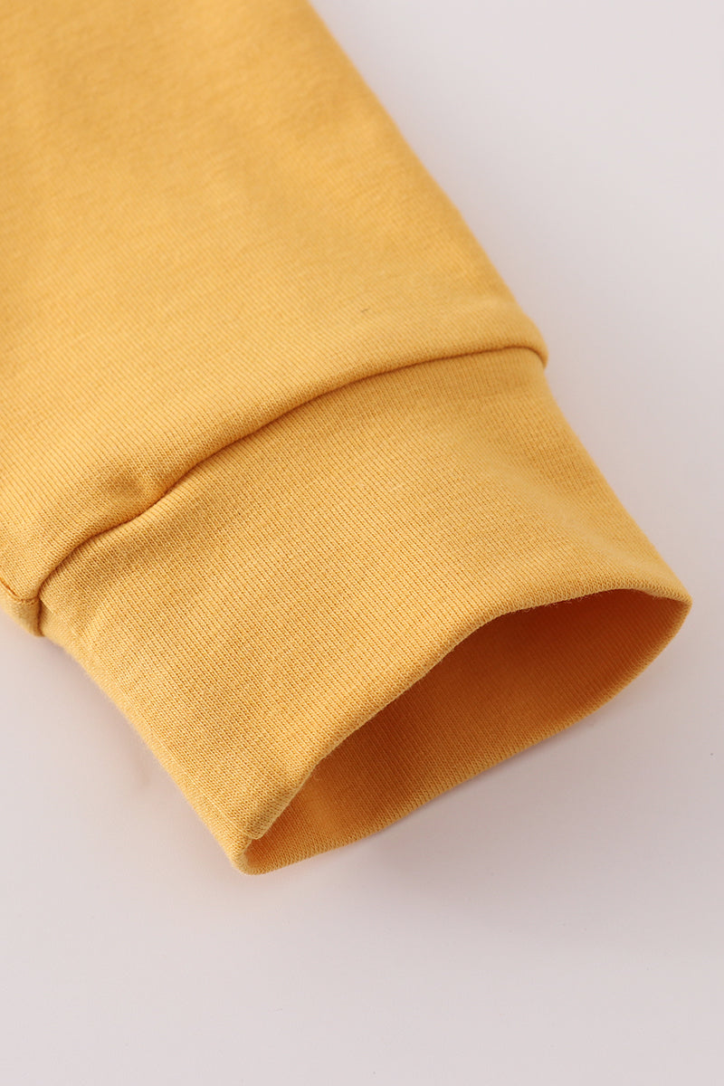 Highland cow embroidery pants set