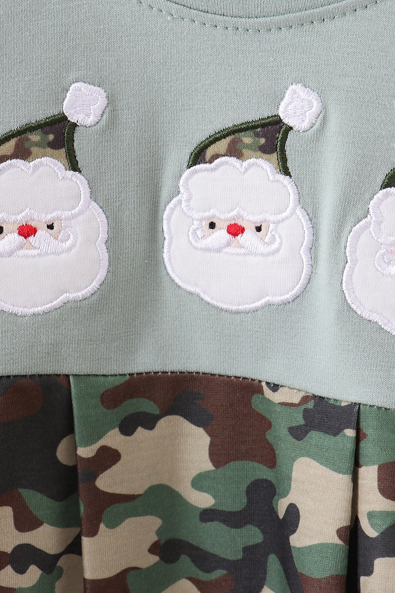 Camouflage santa claus applique romper