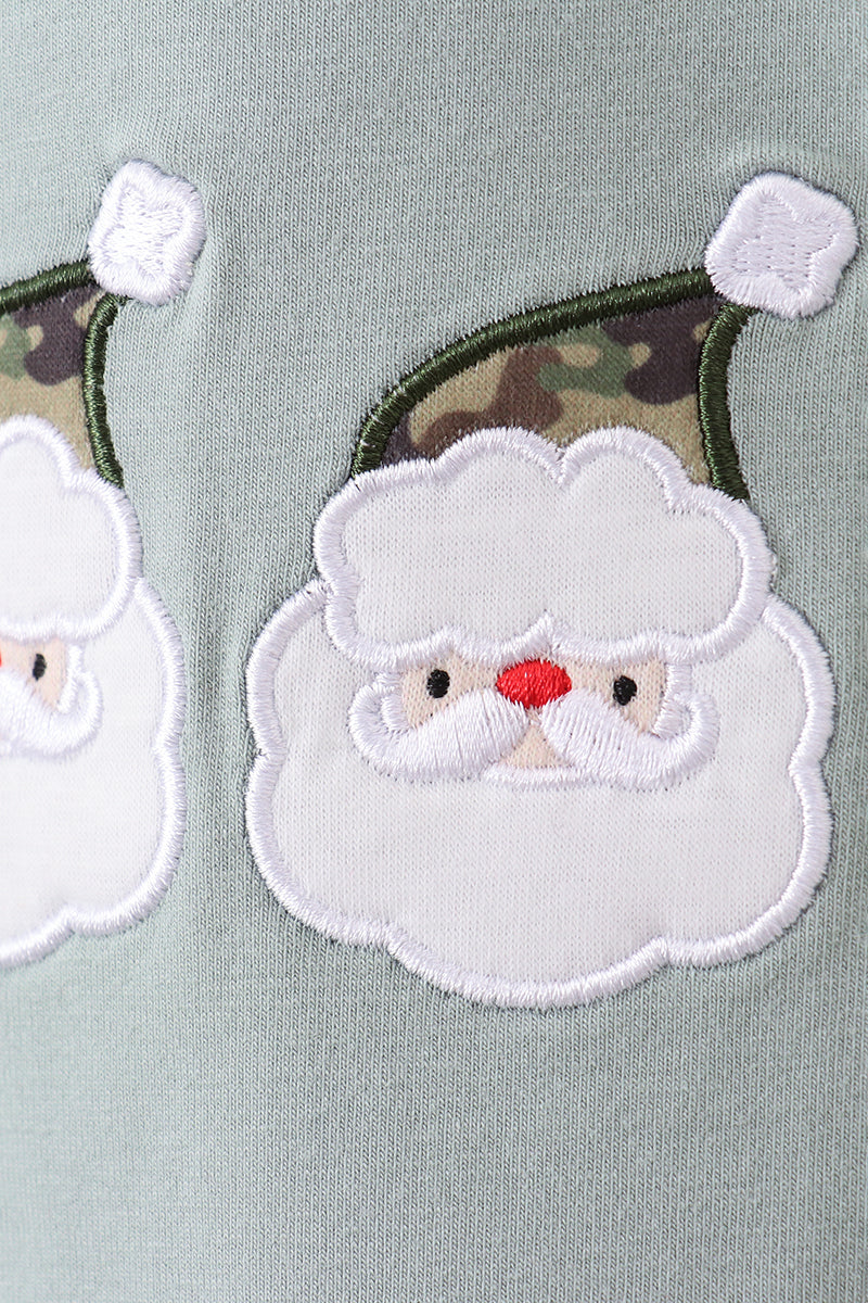 Camouflage santa claus applique pants set