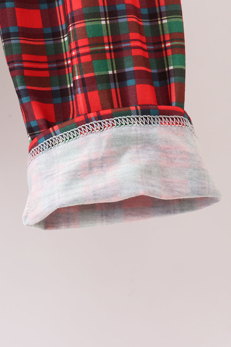 Green christmas tree applique pants set
