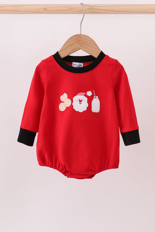 Red santa claus biscuit milk applique bubble