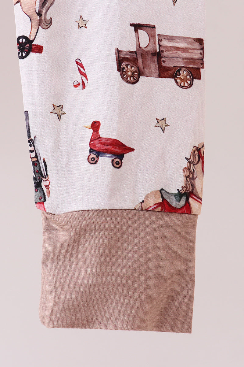 Brown nutcracker bamboo pajamas set