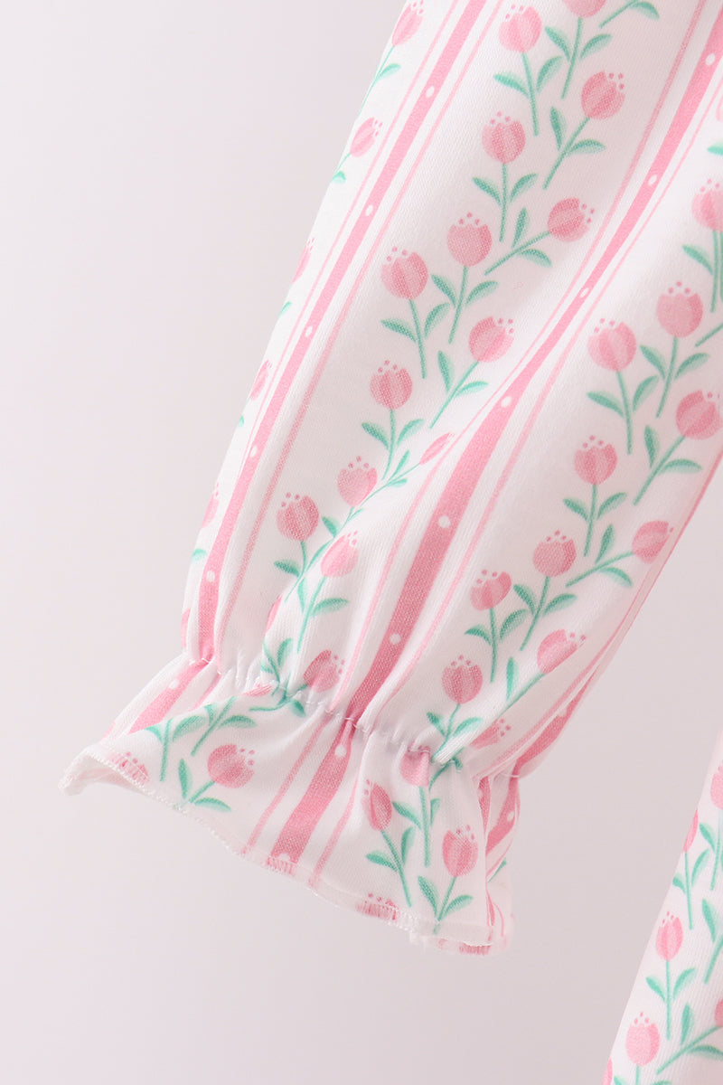 Floral tulip ruffle pants set