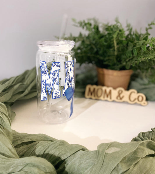 Blue Mama Print Plastic Acrylic Cup