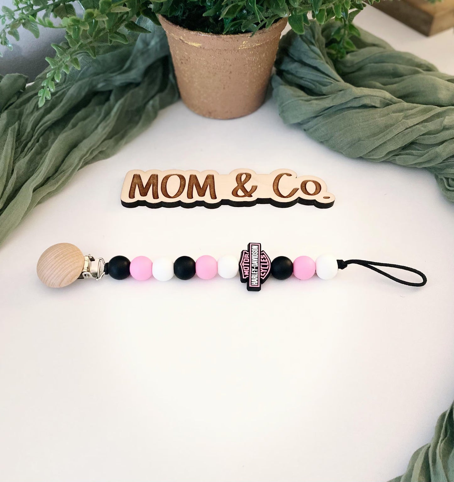 Harley Girl Pacifier Clip